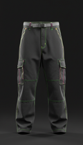 Voltage Neon cargo pants with metallic zips