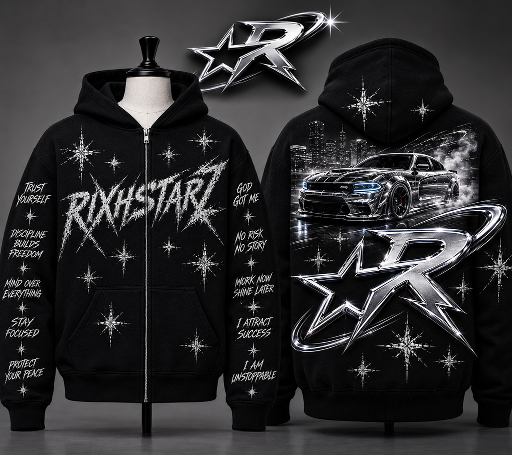 RIXHSTARZ Affirmation Zip-Up Hoodie