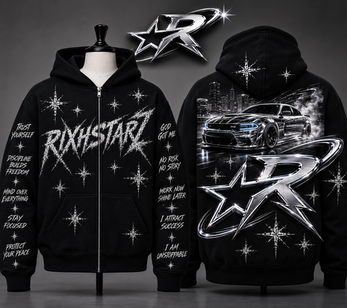 RIXHSTARZ Affirmation Zip-Up Hoodie